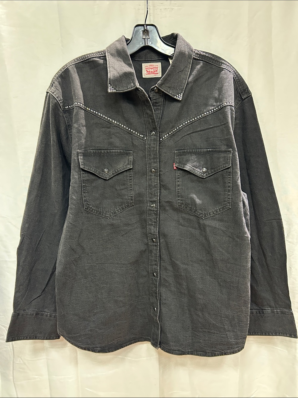 Levi's Black Western Snap-Front Shirt with Stud Trim